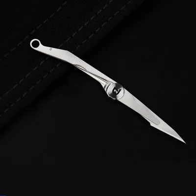 Silver Складной нож из титанового сплава хирургическое лезвие EDC портативный открытый спасательный одной рукой открывающийся и закрывающийся короткий мини-нож - Цвет: Silver