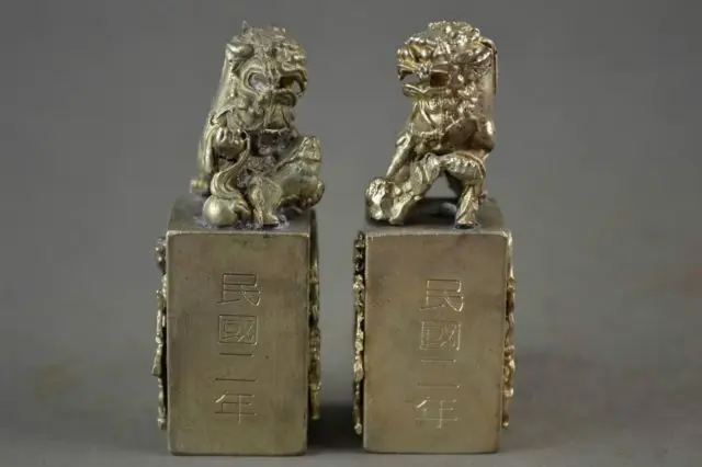 Пара предметов для коллекционирования китайские старые декоративные статуи из