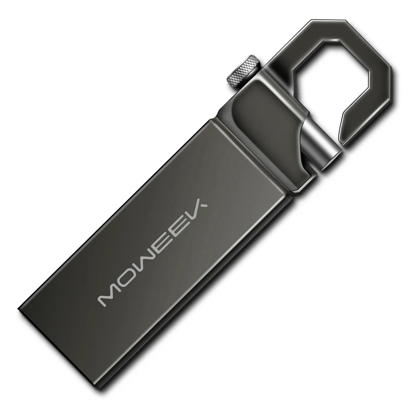 Black Moweek, металлическая флешка, высокоскоростной USB флеш-накопитель, 4g, 8g, 16g, USB флешка, водонепроницаемая флешка, 32 ГБ, 64 ГБ, 128 ГБ, usb 2,0, флеш-диск с ключом - Цвет: Black