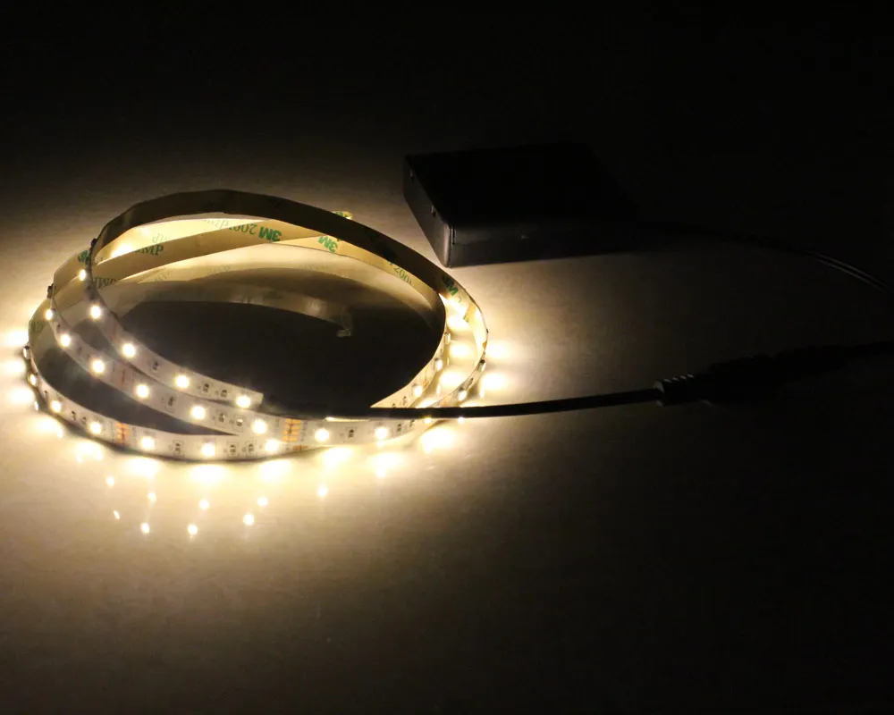 Светодиодная ленсветильник на батарейках 50 см 1 м 2 3 м|led stripe warm|led stripebattery powered led strip