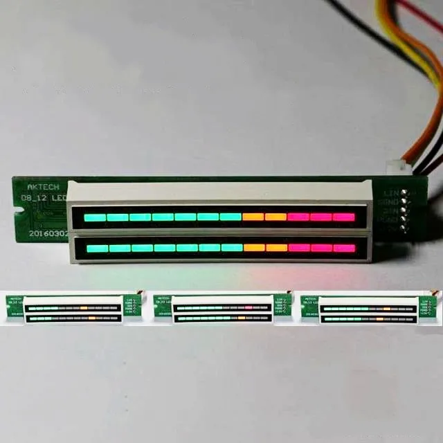 Двойной 12 стерео индикатор уровня DIY Kit LED VU Meter лампы свет скорость регулируемая