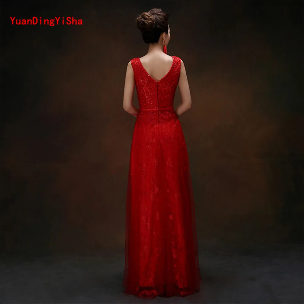 Real Photos Lace A-Line Evening Dress robe de soiree 2017 New V-Neck Sashes Appliques Elegant Formal Party Prom Dresses | Свадьбы и