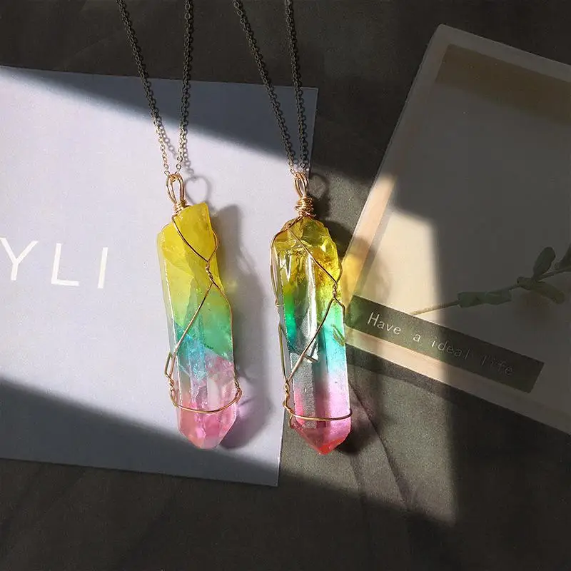 XY Необычные Модные креативные красочные нерегулярные капли воды кулон Цепочки и