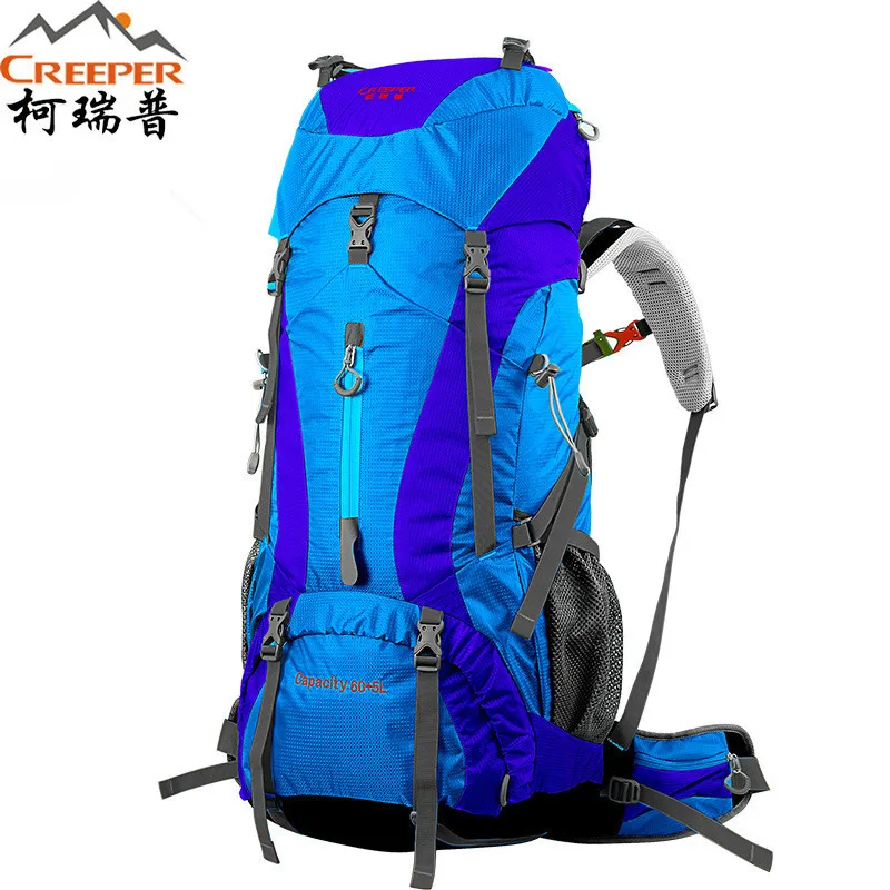 Creeper  Free Shipping 60+5L Professional Waterproof Rucksack Internal Frame Climbing Camping Hiking Backpack Mountaineering Bag