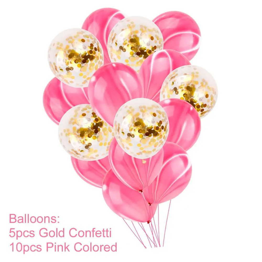 Pink balloon FENGRISE розовый с днем рождения баннер шары с золотыми конфетти баннер с надписью День Рождения украшения для девочек и мальчиков - Цвет: Pink balloon