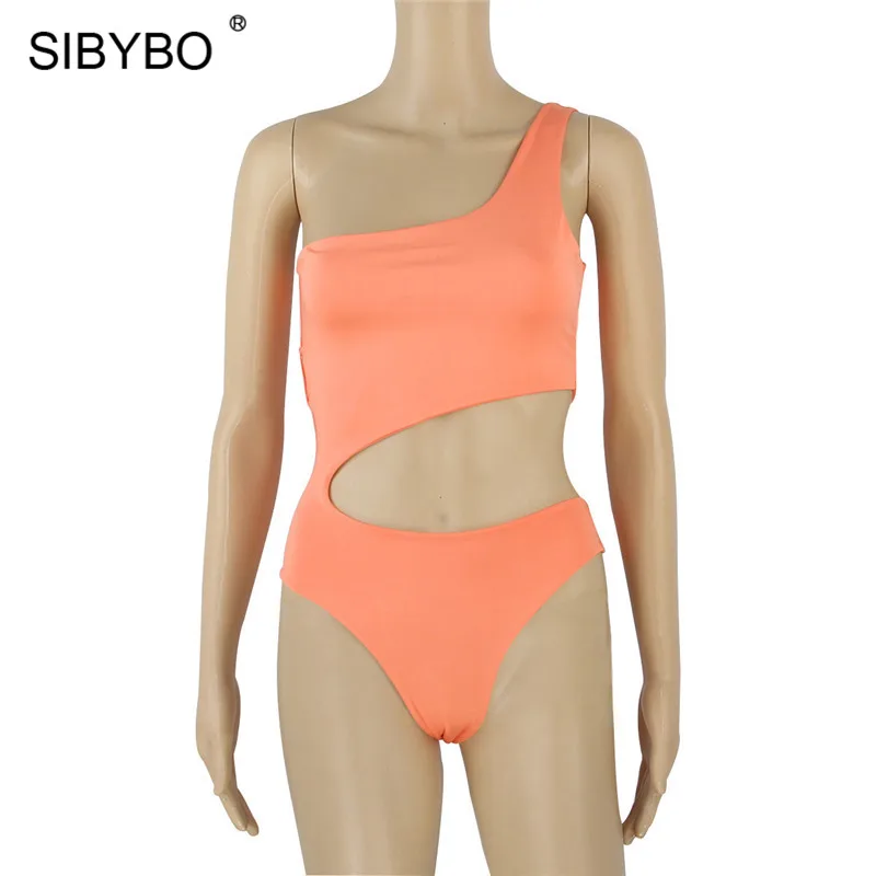 Кораллово-Красный Sibybo пляжное Боди без рукавов с открытыми плечами для женщин с открытой спиной обтягивающие летние женские Комбинезоны повседневные женские боди - Цвет: Кораллово-Красный