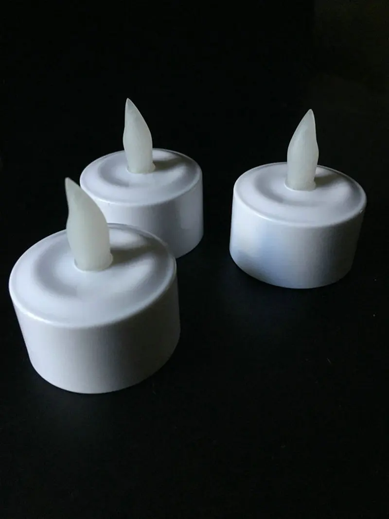 Набор из 12 матовых перезаряжаемых беспламенных светодиодных чайных свечей лампа