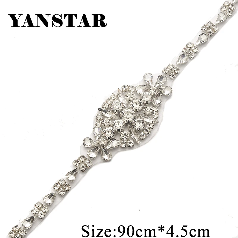 YANSTAR 10PCS Wholesale Bridal Gown Belts Rhinestone Appliques Sew On Sash Accessory YS895 | Дом и сад