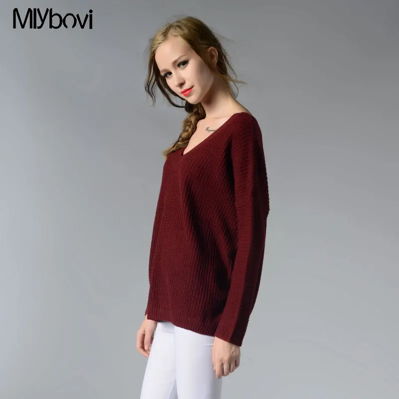 Вязаный свитер осень зима белый короткий пуловер женщин топы тонкий V шеи черный