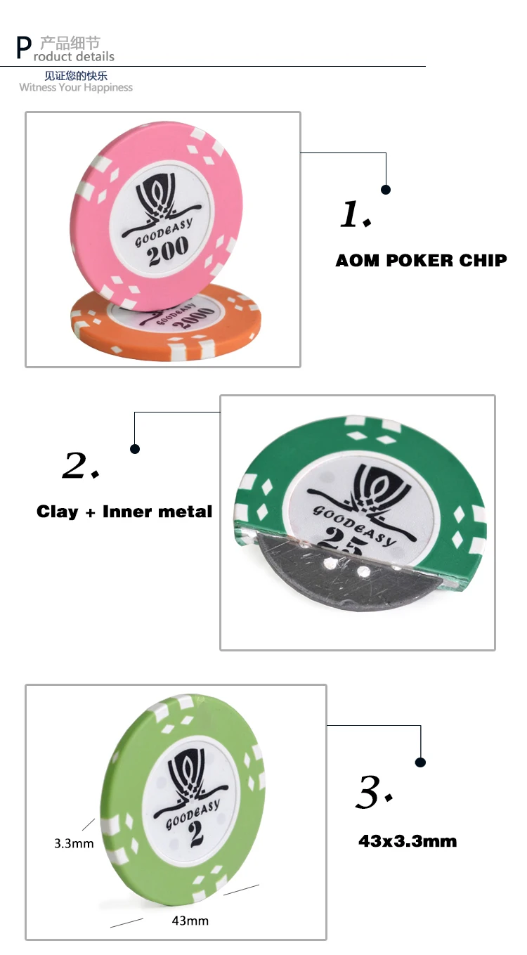 25 шт./лот AOM Texas Hold'em покер чип наборы с внутренним железом покер металлические монеты Монте Карло покер глина покер клуб аксессуары