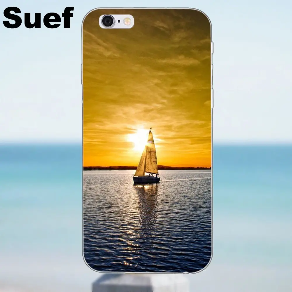 Suef для iPhone X 4 4S 5 5S 5C SE 6 6S 7 8 Plus Samsung Galaxy A3 A5 J1 J3 J5 J7 2016 2017 TPU чехлы телефонов Moon Sailing