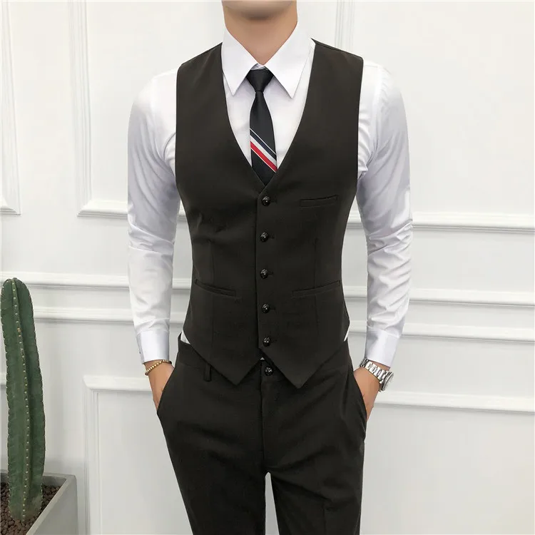 Элегантные Роскошные Мужские 2019 Slim Fit костюмы с брюками двубортные обтягивающие