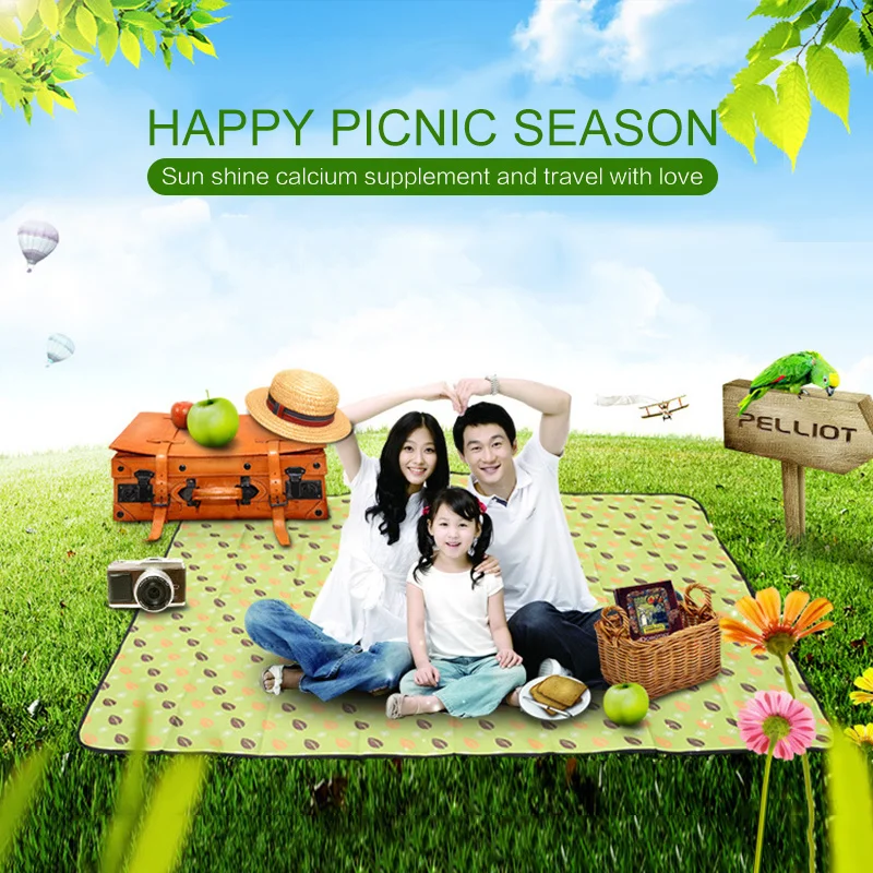 Складной туристический коврик для пляжа и пикника водонепроницаемый сна в