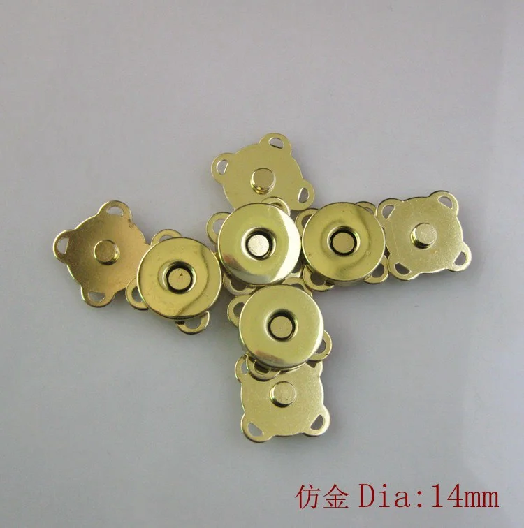 14*4 мм золотые металлические магниты на кнопках швейные Магнитные защелки