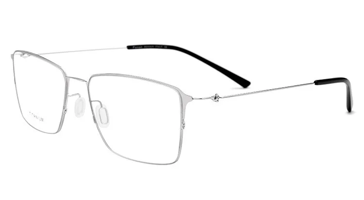 C4. Silver Frame Электрическая оправа из титанового сплава для оптических очков, мужские ультралегкие квадратные очки для близорукости по рецепту, мужские полубезвинтовые очки - Цвет оправы: C4. Silver Frame