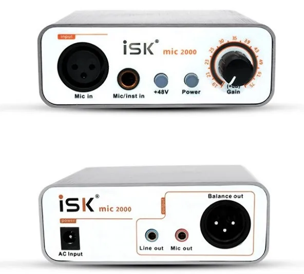 Высочайшее качество AMP ISK mic2000 микрофонный предусилитель для записи с 48 В