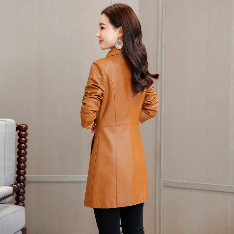 Женские черные Куртки из искусственной кожи 2018 Весенняя Новая модная женская