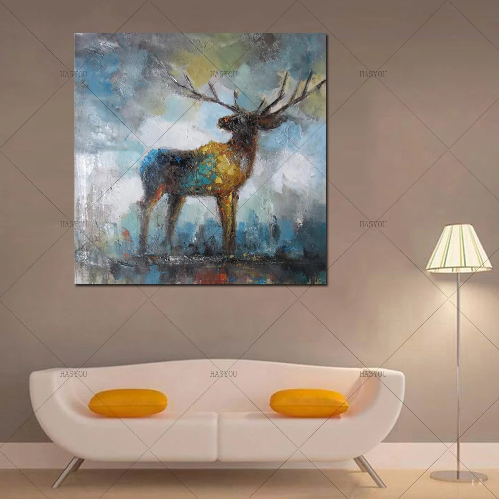 100% ручная роспись Современная животная картина маслом на холсте животное