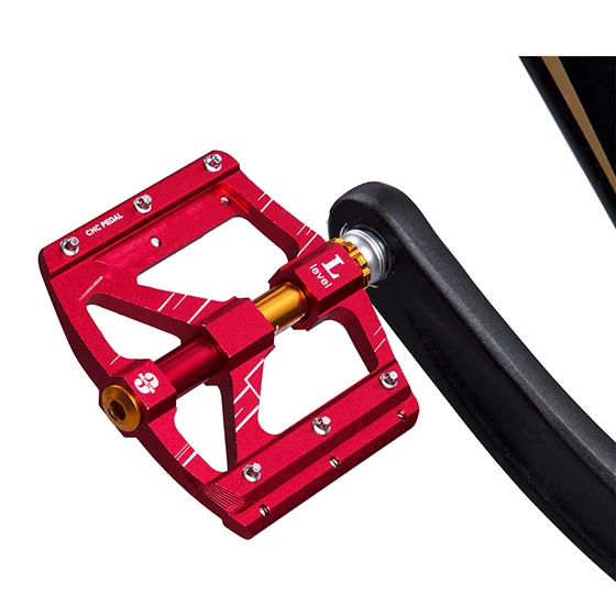 Red WEST BIKING Ultralight 3 подшипники велосипедные педали с ЧПУ дорожные горный велосипед педали анти-скольжения Велоспорт герметичный Подшипник велосипедные педали - Цвет: Red