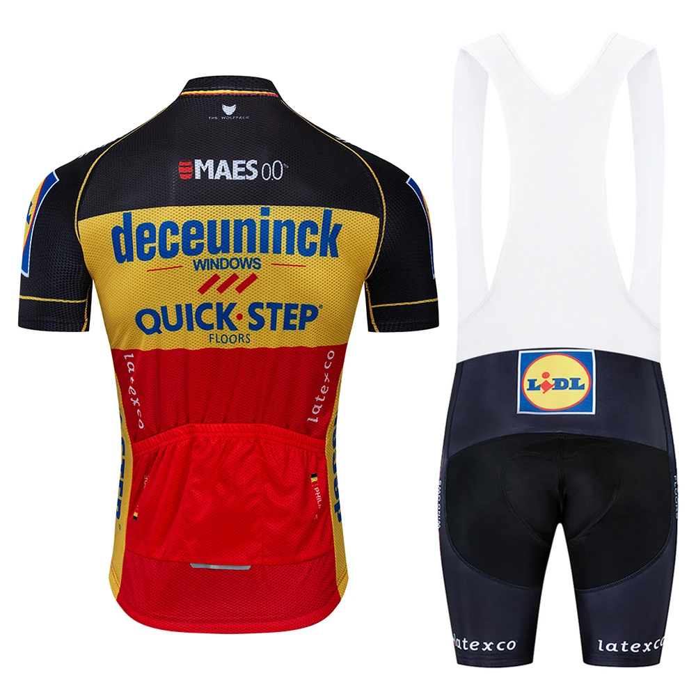 

2019 BLUE Cycling team Clothing Quick Dry Mens Bicycle wear summer Quick Step pro Cycling Jerseys 9D gel pad bike shorts set