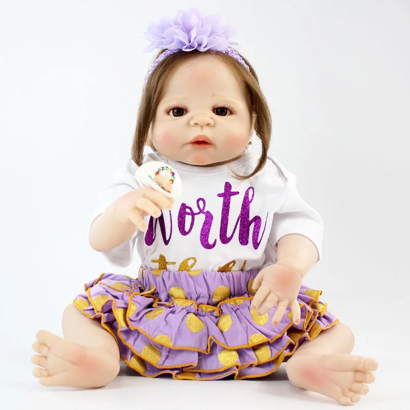 BZDOLL 22 &quotполностью силиконовые куклы-Новорожденные девочки Bebe Alive 55 см