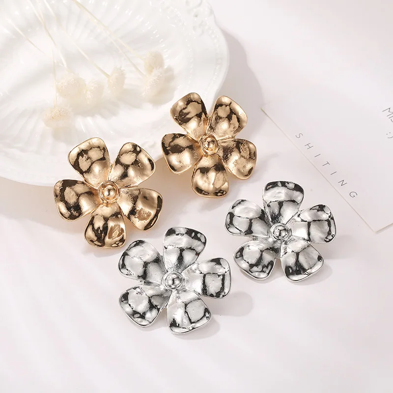 flower stud earrings for women metal studs boucle d'oreille femme fashion jewelry | Украшения и аксессуары