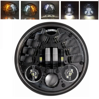 Black amber DRL Marlaa 5,75 дюймов 70 Вт светодиодный фары для Dyna Breakout Fatboy мотоцикла - Цвет: Black amber DRL
