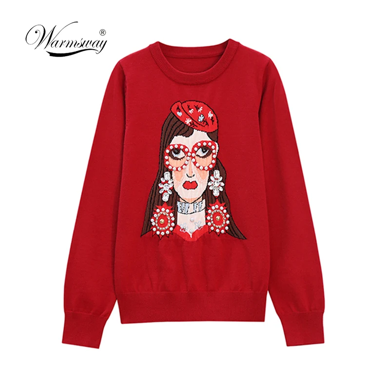 Взлетно-посадочной полосы шерсти брендовый свитер Для женщин характер Интарсия