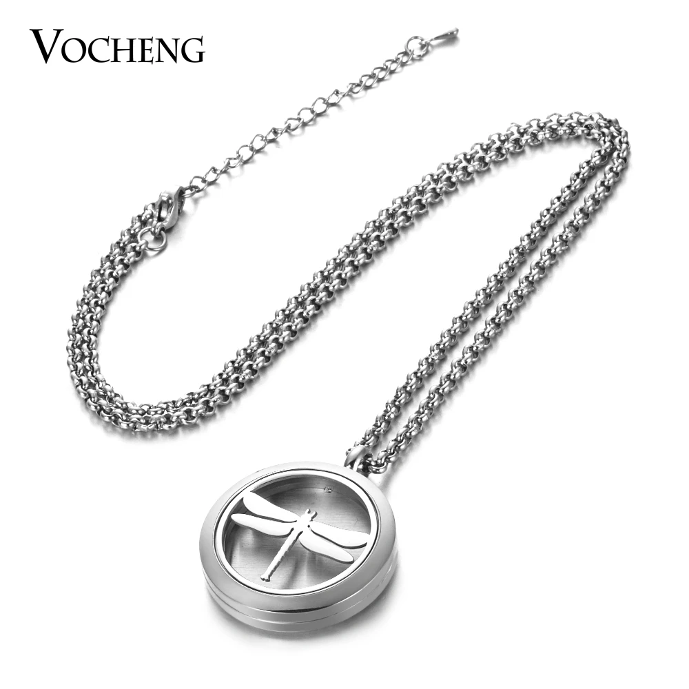 

10pcs/lot Perfume Diffuser Locket Necklace 316L Stainless Steel Pendant Dragonfly Magnetic 30mm without Felt Pads VA-707*10