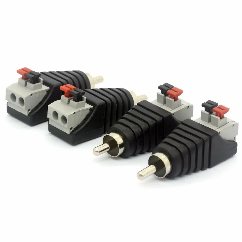 Динамик Phono RCA разъем к AV 2 винтовой терминал Аудио Видео балун адаптер DC Power для