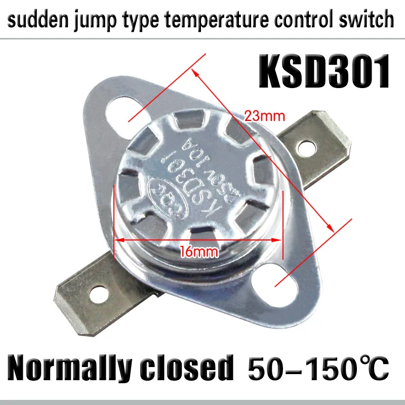 KSD301 10A 250V 50 ~ 150 градусов бакелит нормально закрытый Температура переключатель