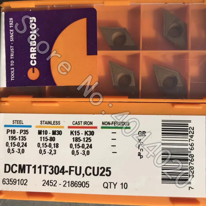 

DCMT11T304-FU CU25 10 шт. твердый сплав карбида вольфрама вставки