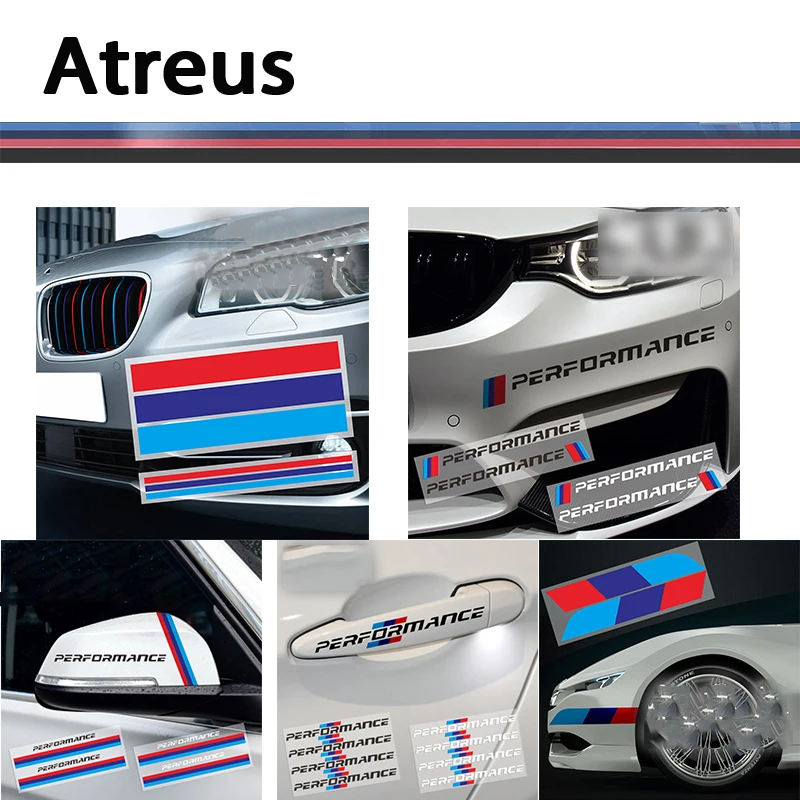 3d наклейки Atreus для BMW E46 E39 E90 E60 F30 F10 E34 X5 E53 E30 F20 E92 E87 M3 M4 M5 X6 логотип M спортивные 3