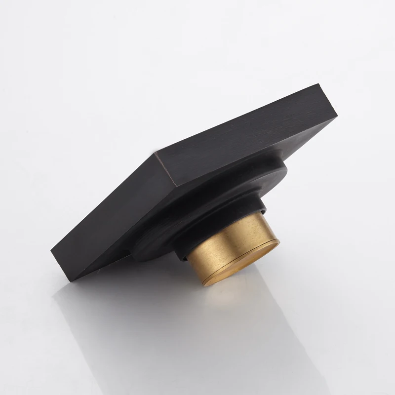 Черное Латунное сито для слива пола балкона ванной и душа квадратная Скрытая