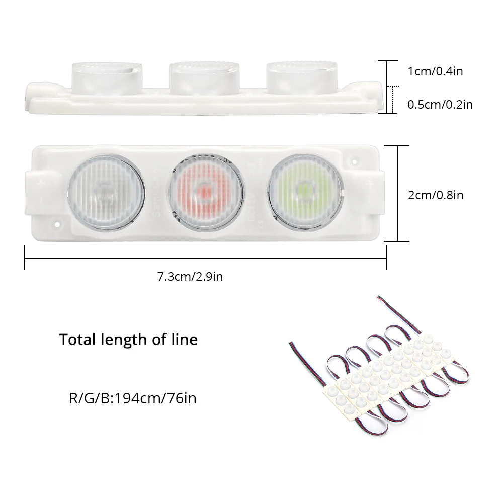Светодиодный модуль RGB свет 3 светодиода/шт 10 шт./лот R/G/B 3030 светодиодный полоса IP65