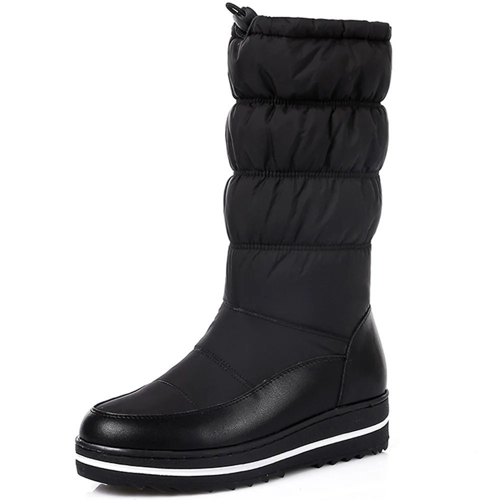 Женские зимние сапоги из натуральной кожи теплые женские до середины икры на