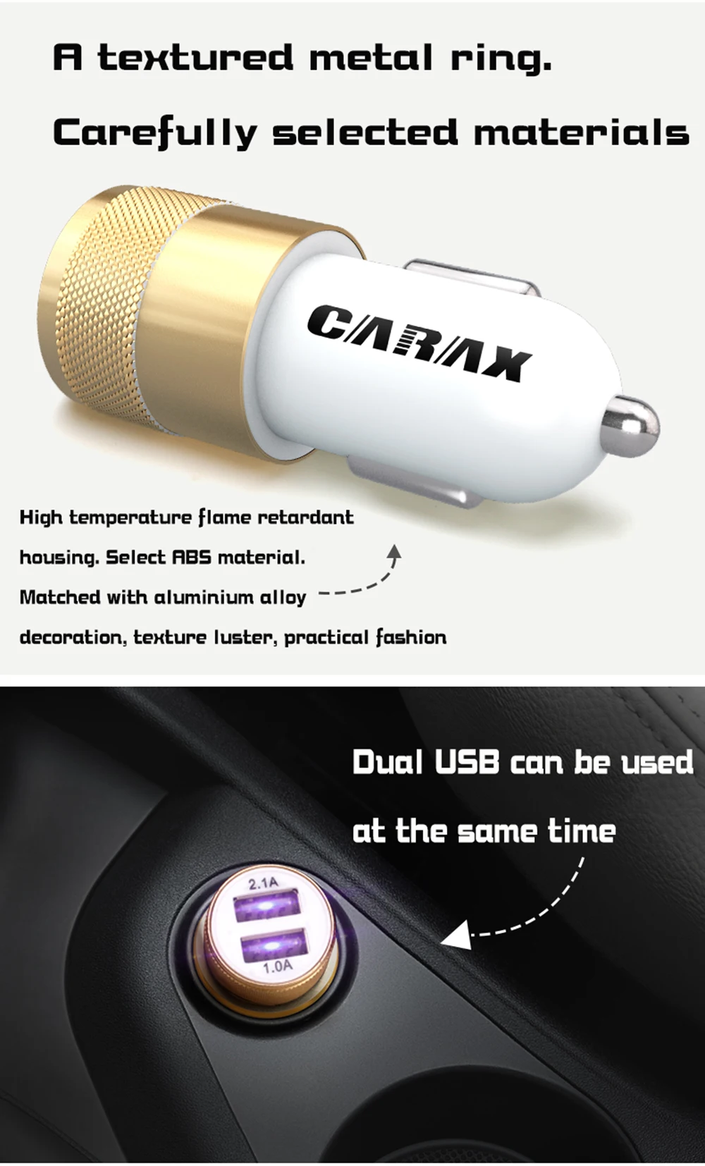 Vacarx розетка для автомобильного прикуривателя одно отверстие двойной USB прикуриватель зарядное устройство с интеллектуальным контролем напряжения батареи