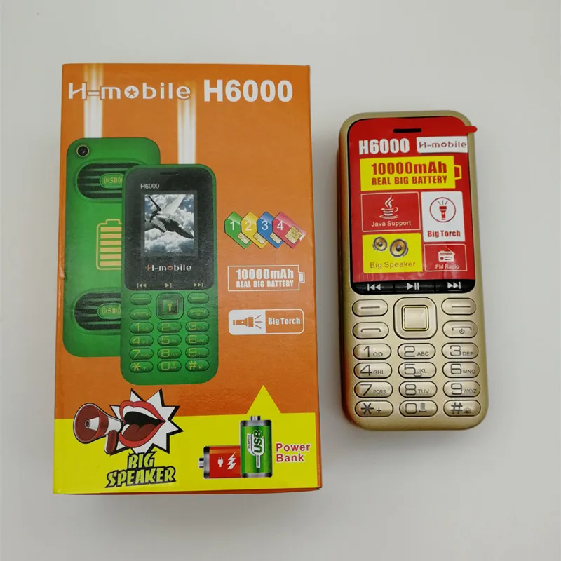 Мобильные телефоны H Mobile H6000 1 8 дюймов четыре sim карты Bluetooth FM Java камера большой