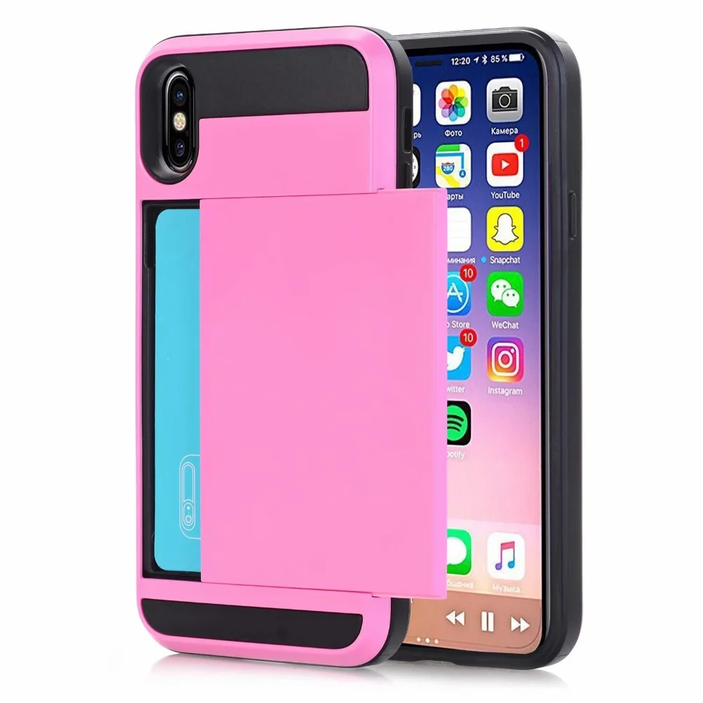 Гибридный защитный чехол из ТПУ и поликарбоната для iPhone XS Max XR X, чехол-кошелек для samsung S10 Plus Note 9, Прямая поставка