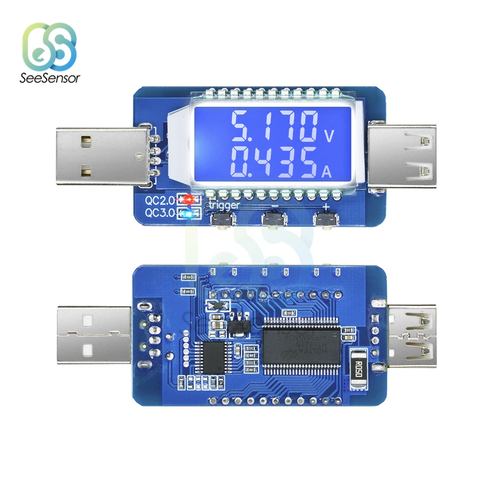 Цифровой USB тестер QC2.0 вольтметр амперметр с ЖК дисплеем 4 28 в|Измерители
