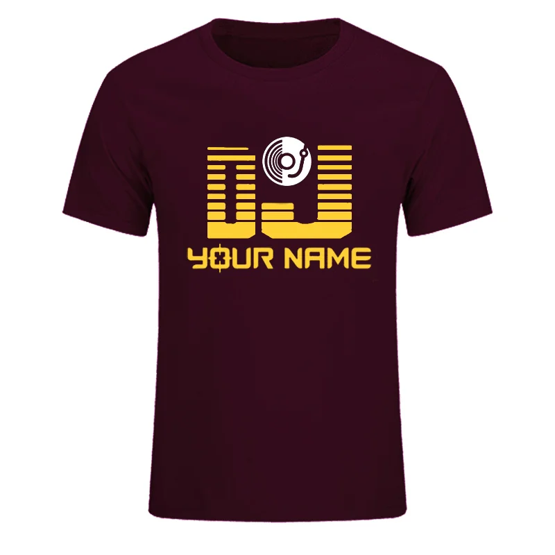 DJ ваше имя Модные мужские обычай печать футболка Camiseta Hombre в стиле хип-хоп для