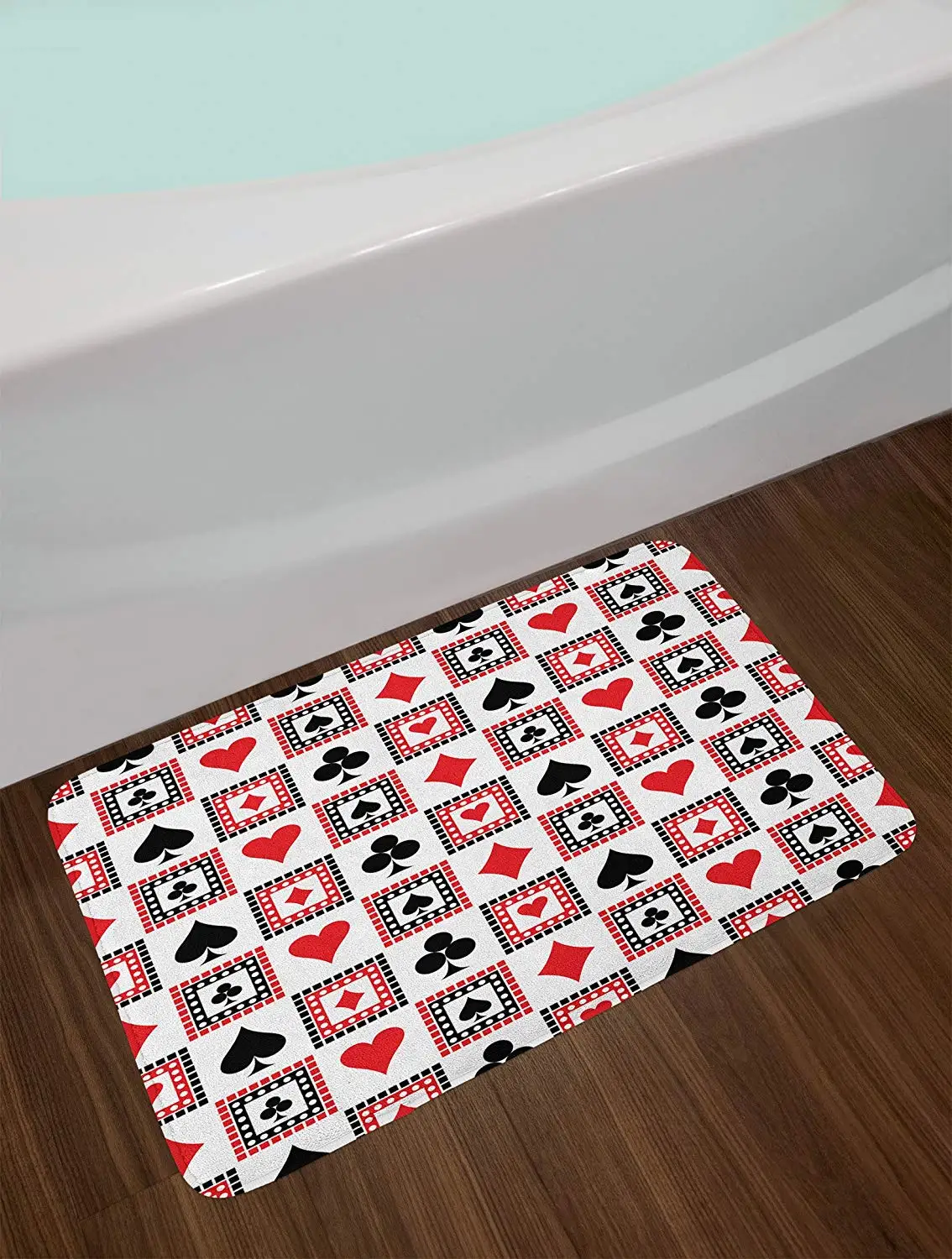 Коврик для ванной казино иконы игр карты клубы сердца симметричный