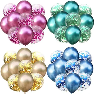 10 шт.лот разноцветные золотые шары с конфетти, украшение для дня рождения, воздушные шары металлик, шары для дня рождения, декор для вечевечерние в джунглях