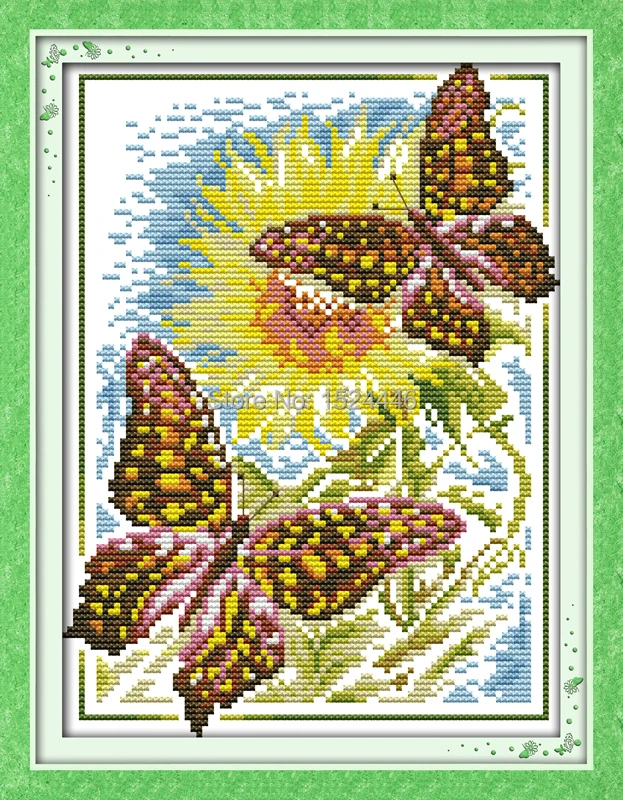 Набор для вышивки крестиком The butterfly sunflower DMC 11CT 14CT домашнее украшение с животными |