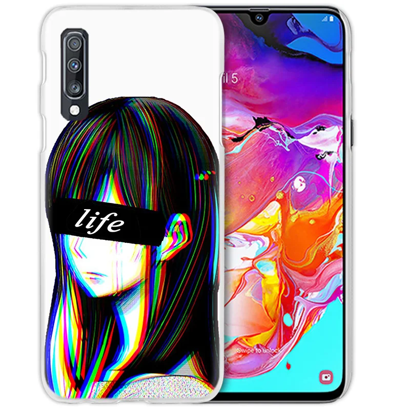 

Anime Case for Samsung Galaxy A50 A70 A20e A40 A30 A20 A10 A21 A51 A9 A7 2018 Clear Hard Phone Cover Coque LEWD Sad Japanese