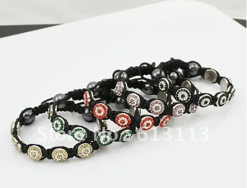 New design fashion jewelry shamballa bracelet wholesale crystal free shipping 5pcs/lot Mix colour B141 | Украшения и аксессуары
