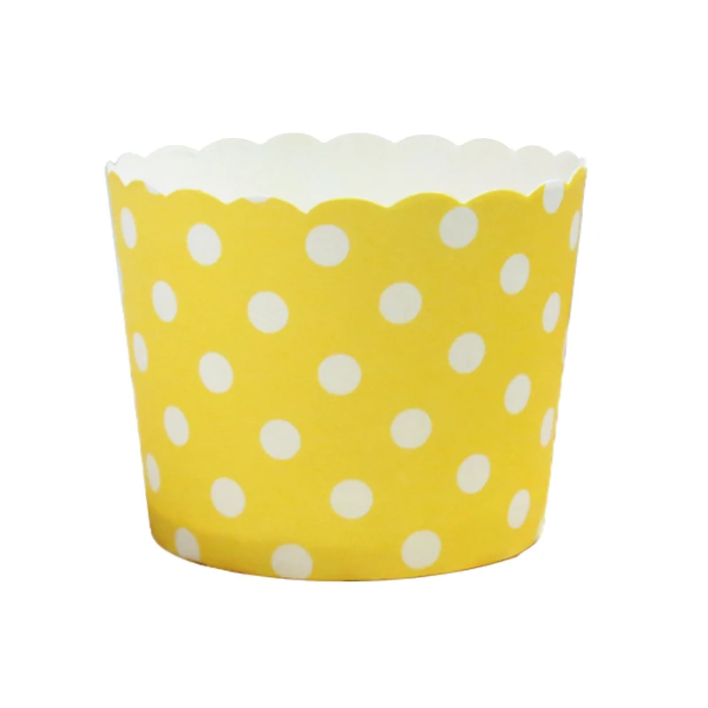 50 шт. желтый розовый в белый горошек полосатая бумага торт кекс чашки лоток