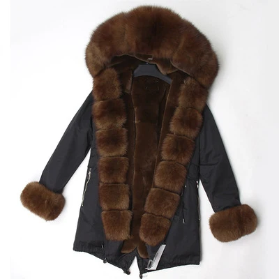 OFTBUY пальто с натуральным мехом, зимняя куртка, Женское пальто, Воротник из натурального Лисьего меха, свободная длинная парка, уличная одежда, новая корейская мода