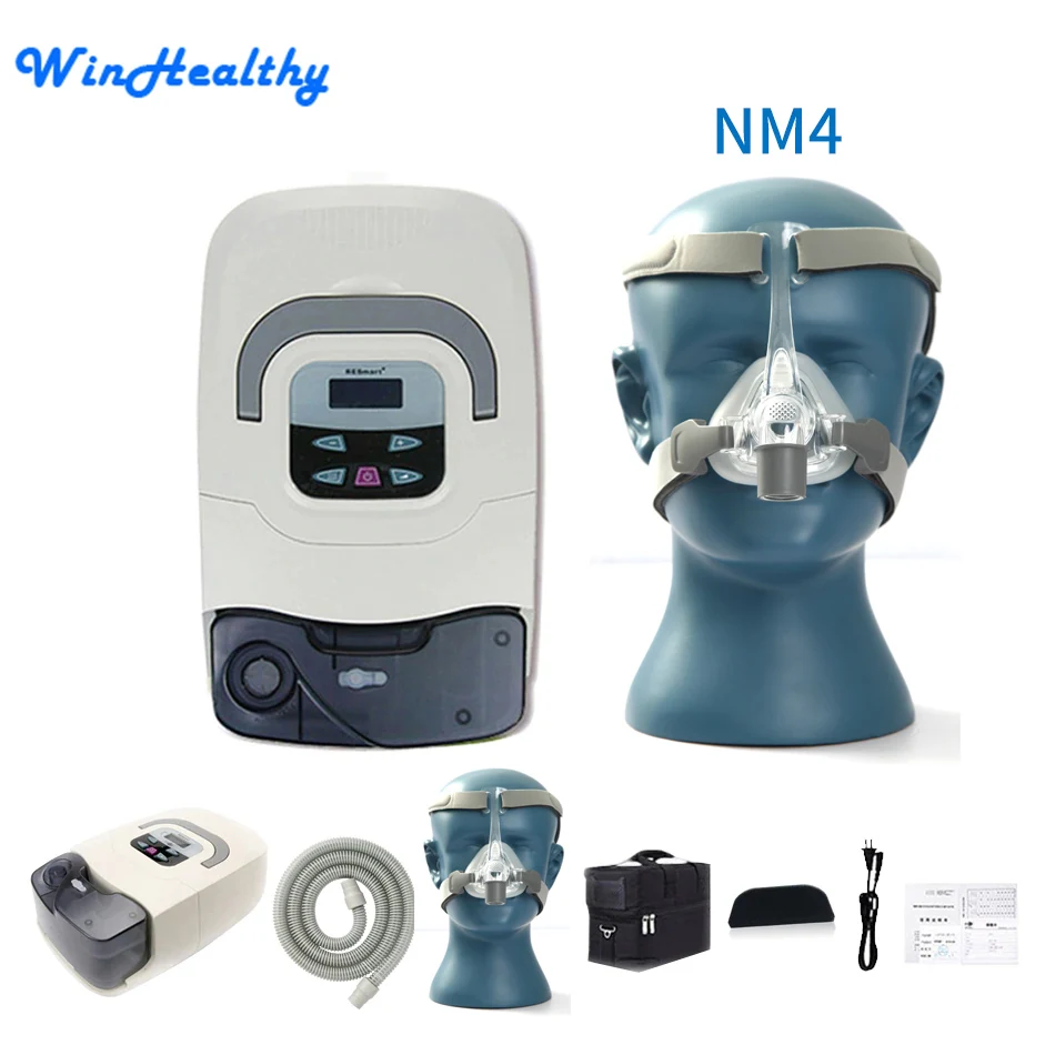 Win Healthy BMC CPAP/APAP/Auto CPAP Машина с полностью маска для лица или носовая маска для сна и храпа синдром апноэ сна SAS - Цвет: With Mask NM4