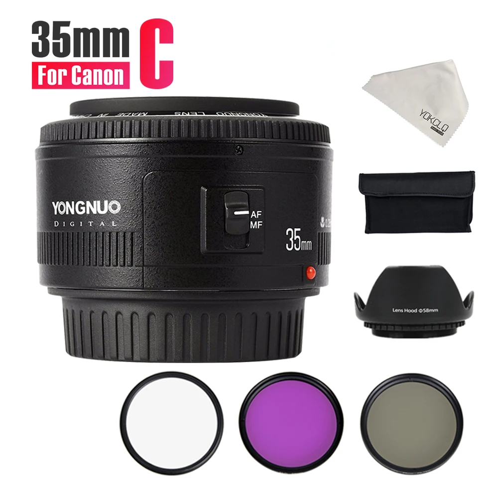 2018NEW Yongnuo YN35mm F2.0 Lens Wide angle Fixed DRLS Camera For Canon 600d 60d 5DII 5D 500D 400D 650D 600D 450D 60D | Электроника